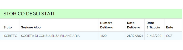 Iscrizione Albo Athena SCF