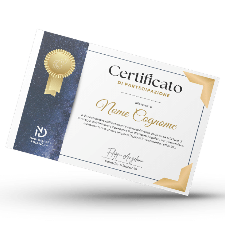 Certificato STrategie dell'Universo 3
