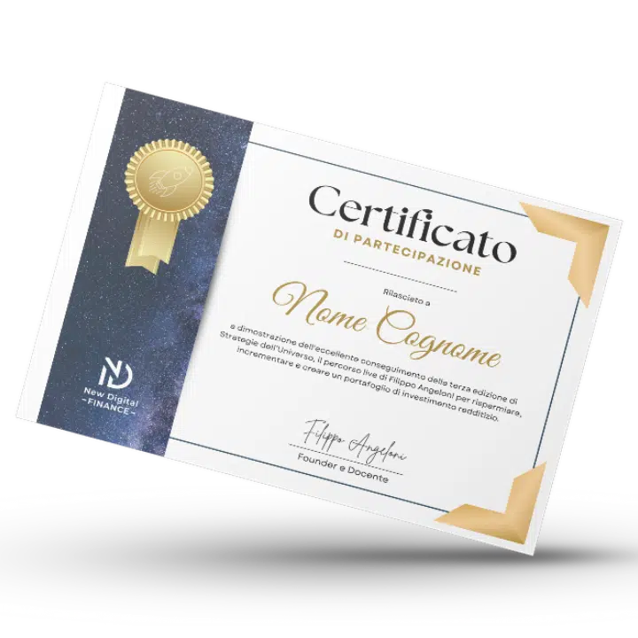 Certificato STrategie dell'Universo 3