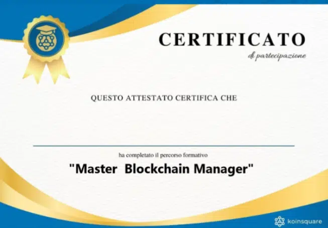 Master blockchain manager consulente